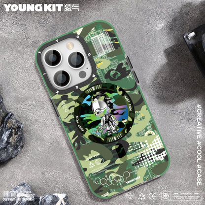 YOUNGKIT Camouflage Cyberpunk MagSafe Slim Thin Matte Anti-Scratch Back Shockproof Cover Case