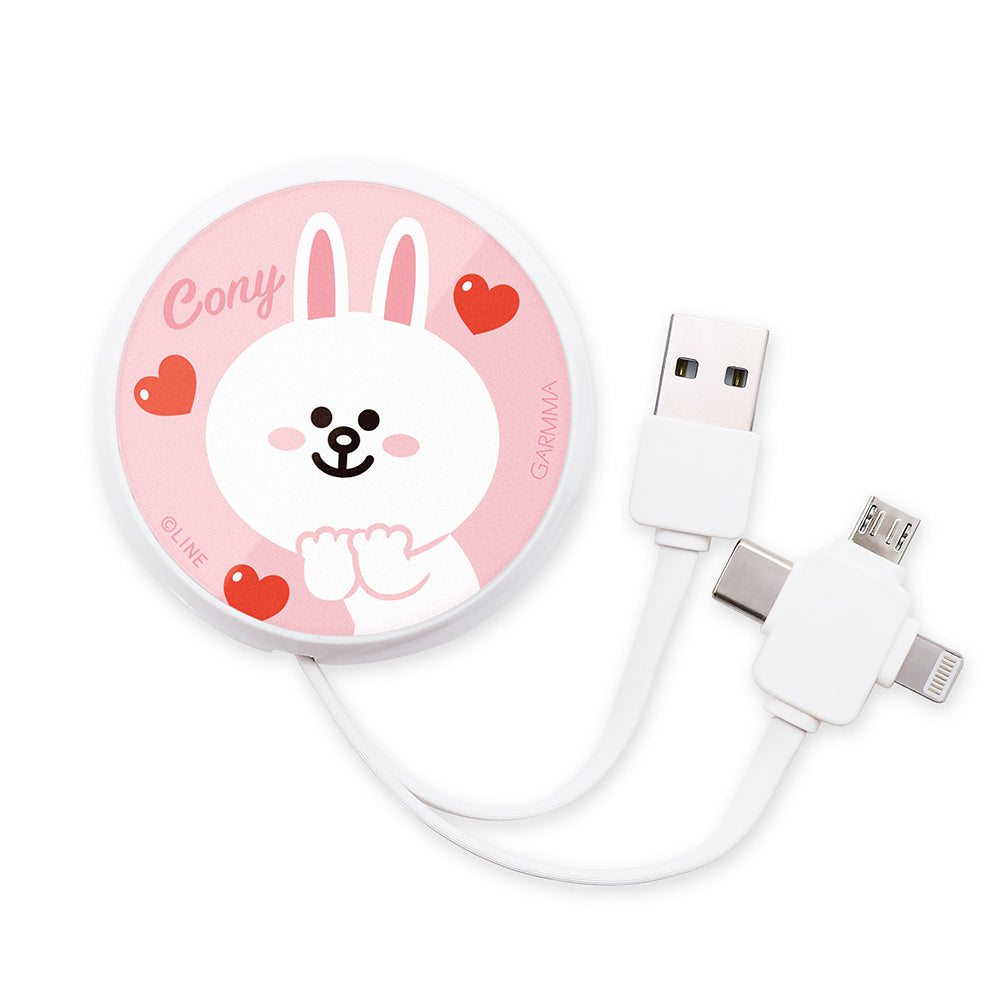GARMMA Line Friends 3-in-1 Lightning+Type-C+Micro USB Extracted Extension Cable