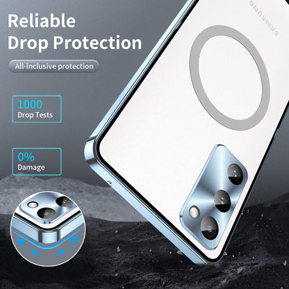 Kylin Armor MagSafe Magic Shield Aluminum Metal Bumper Frosted Back Case Cover for Samsung Smartphones