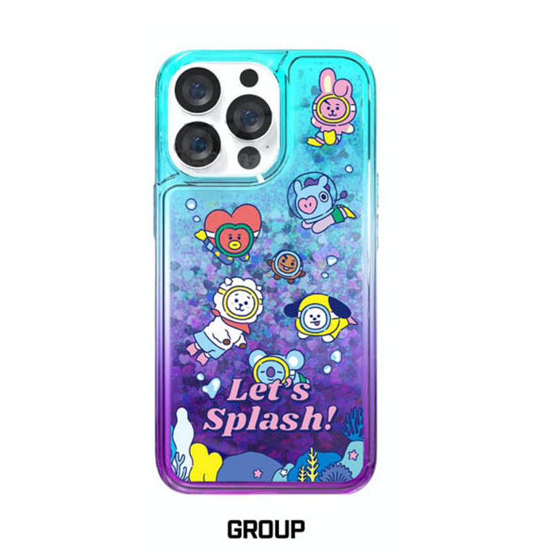 BT21 Let's Splash Bling Aqua Case Cover