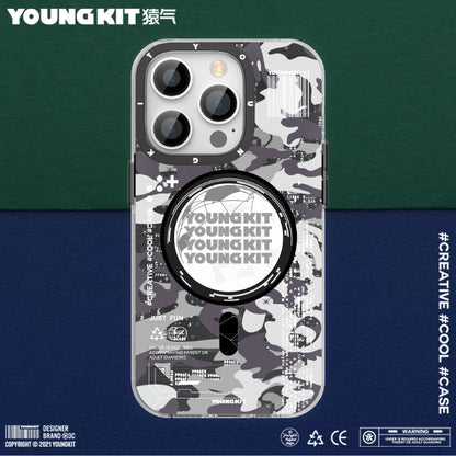 YOUNGKIT Camouflage Cyberpunk MagSafe Slim Thin Matte Anti-Scratch Back Shockproof Cover Case