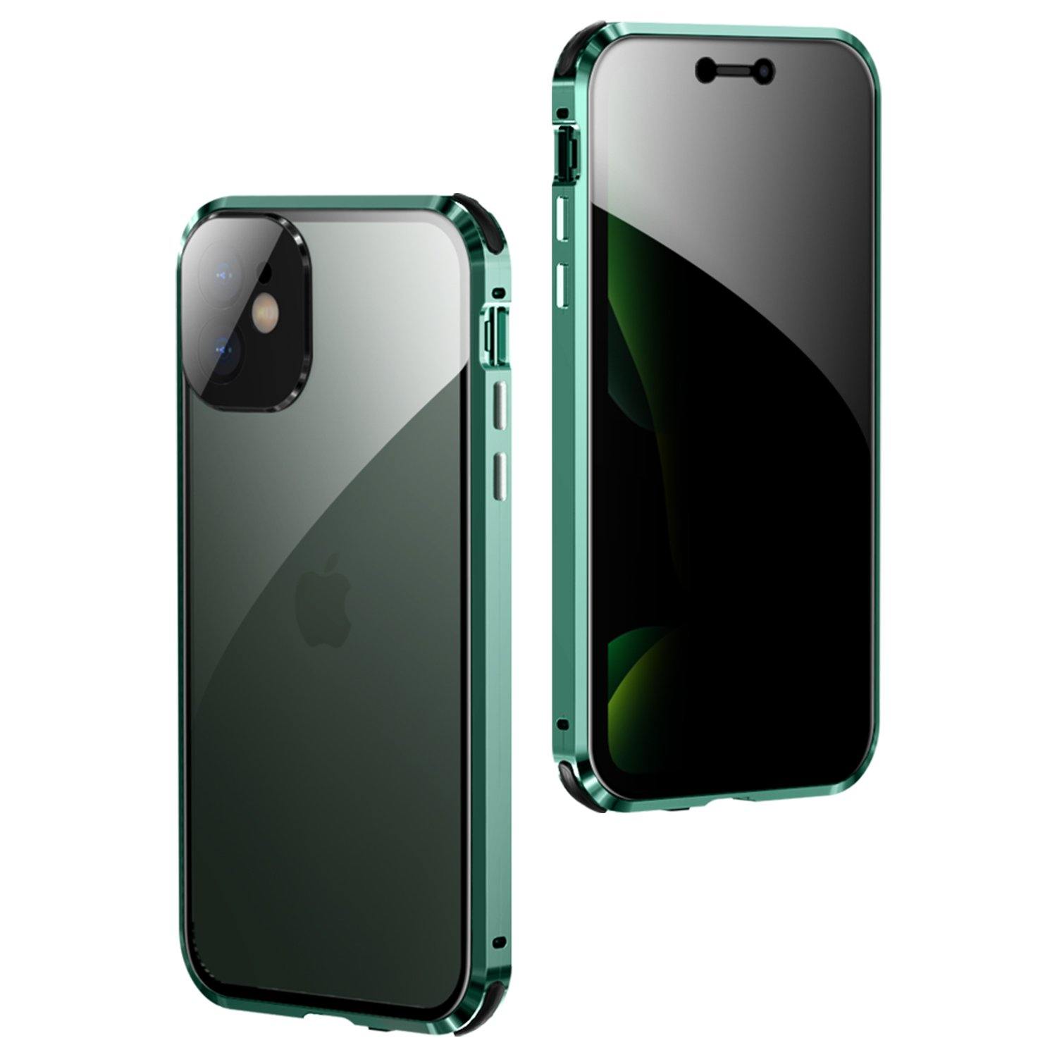 Kylin Armor Shield Magnetic Aluminum Metal Bumper Anti-Spy Privacy Front+Back Tempered Glass Case Cover - Armor King Case