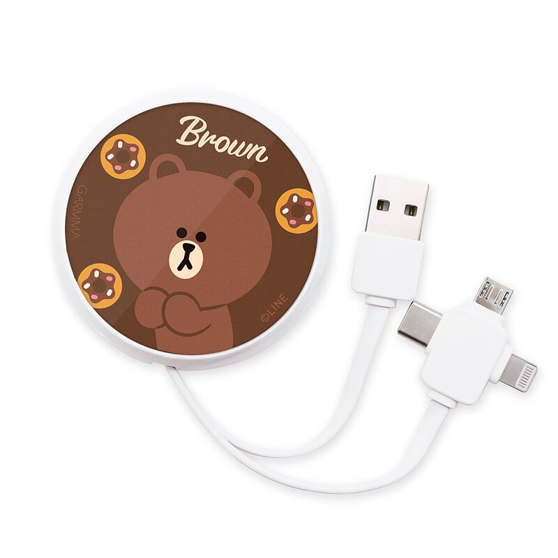 GARMMA Line Friends 3-in-1 Lightning+Type-C+Micro USB Extracted Extension Cable
