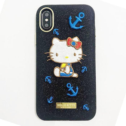 X-Doria Charm Hello Kitty 3D Embroidery Leather Case Cover for Apple iPhone XS/X/8 Plus/7 Plus/7
