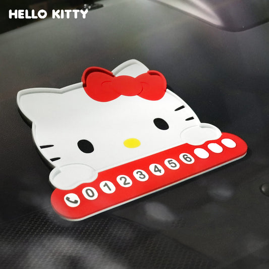 GARMMA Hello Kitty Car Anti-Slip Mat Temporary Parking Card Number Plate
