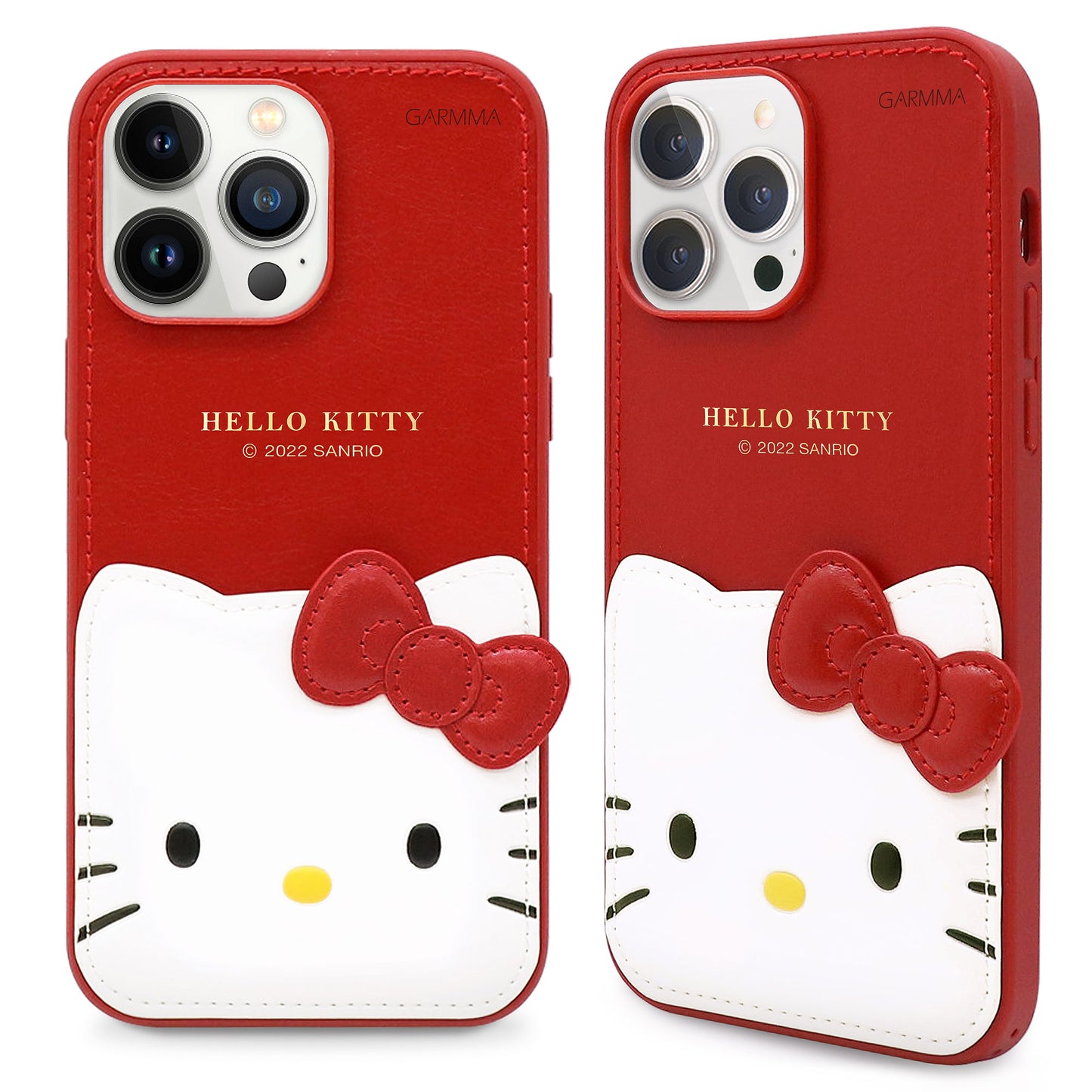 GARMMA Hello Kitty Gold Tooled Leather Case Cover for Apple iPhone