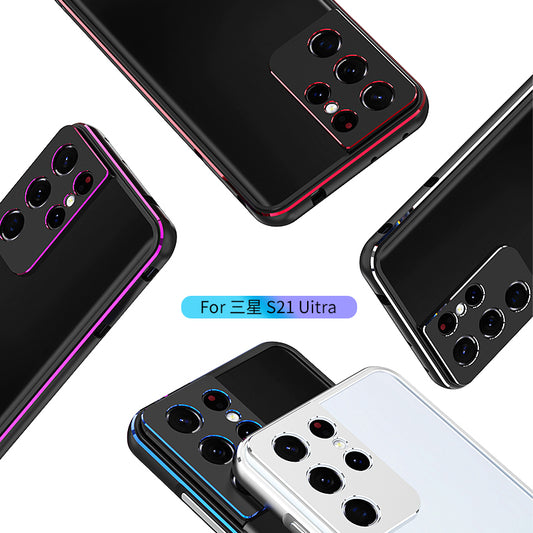 iy Aurora Sword Lens Protector Bicolor Aluminum Bumper Case for Samsung Galaxy S21 Ultra