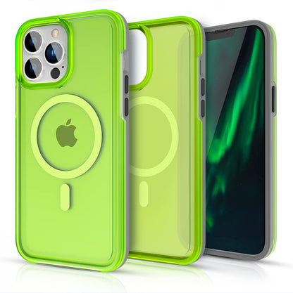 PQY Fluorescence Magnetic MagSafe Shockproof Case Cover