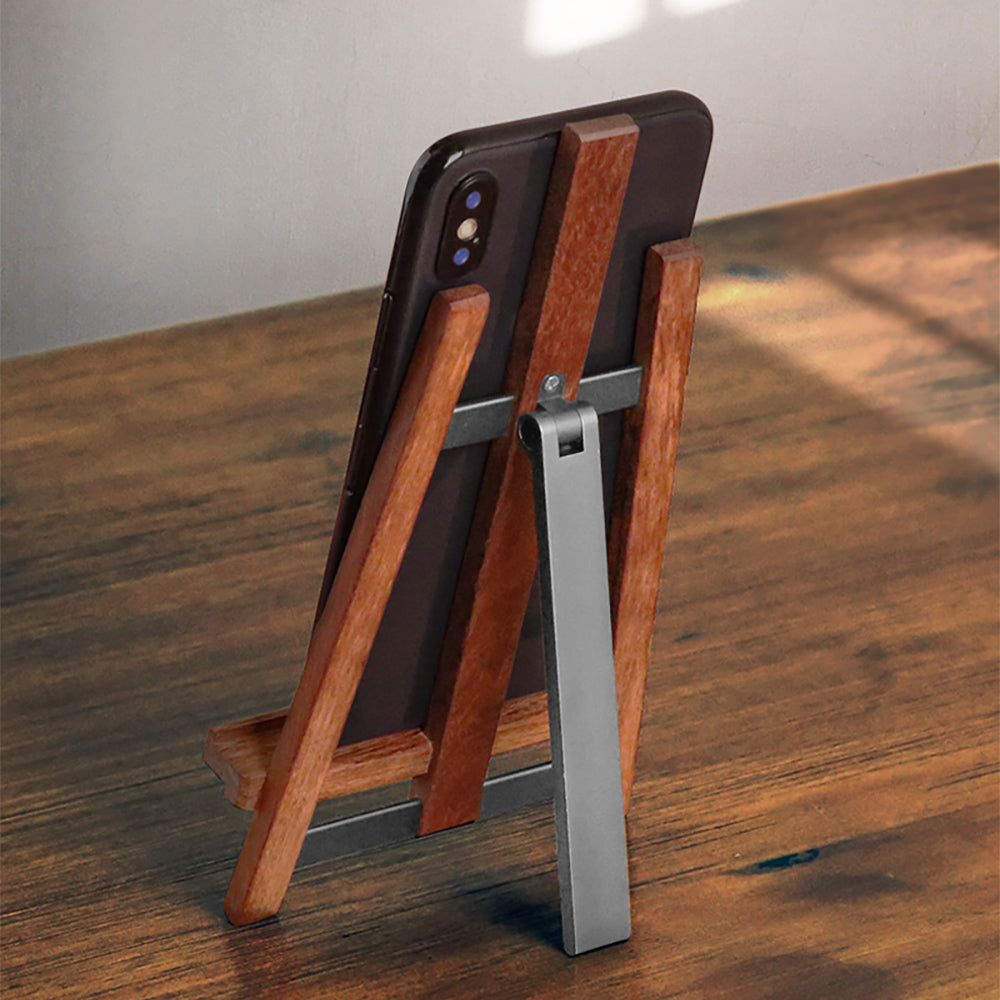 R-Just Drawing Board Natural Wood + Aluminum Stand Desktop Bracket