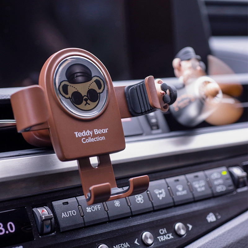 Teddy Bear Figure Car Gravity Bracket Phone Holder