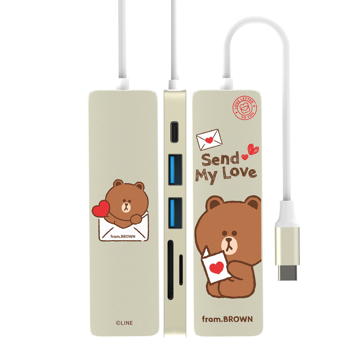 Line Friends Love Letter 6-in-1 Multi USB Type-C Hub