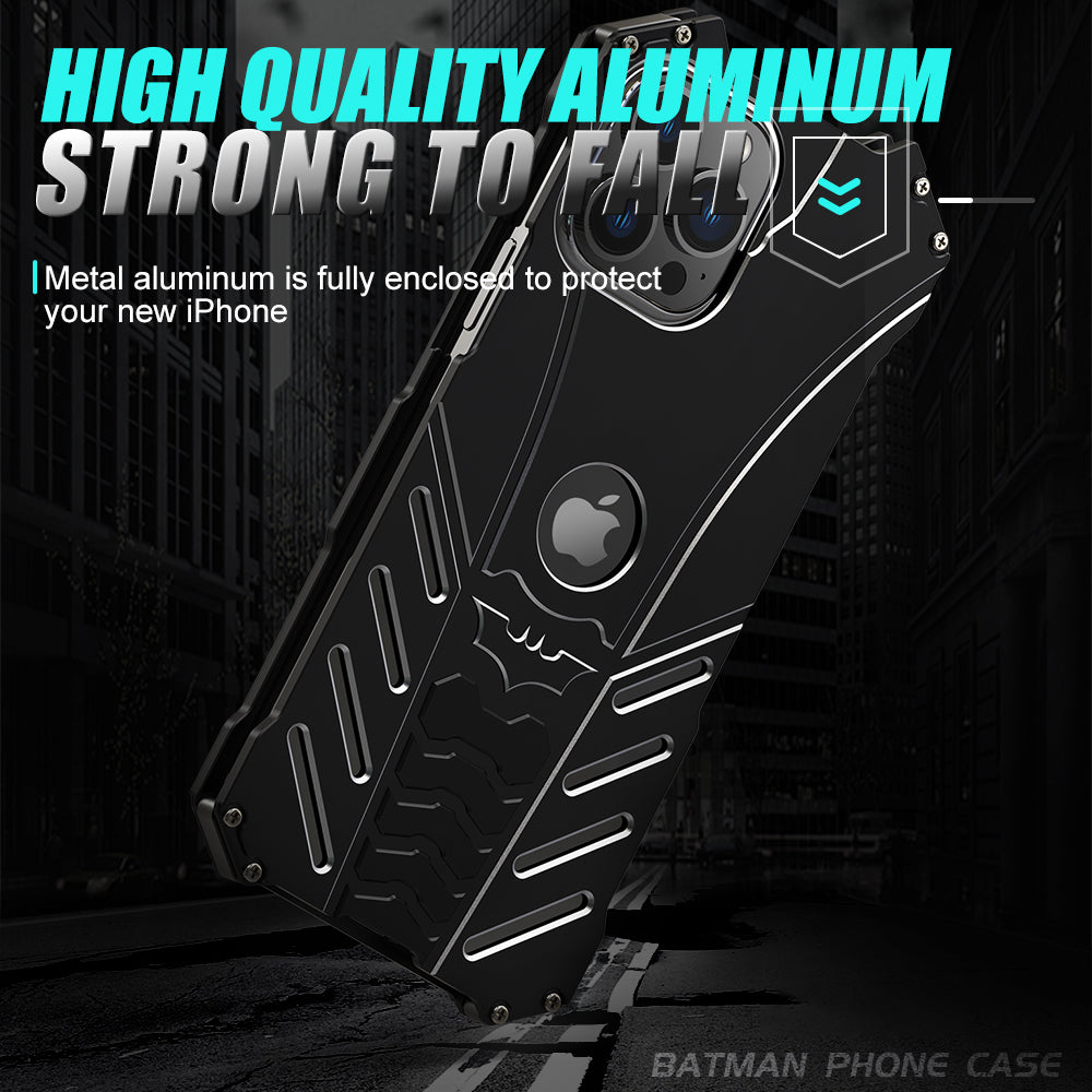 R-Just Batman Shockproof Aluminum Shell Metal Case with Custom Batarang Stent