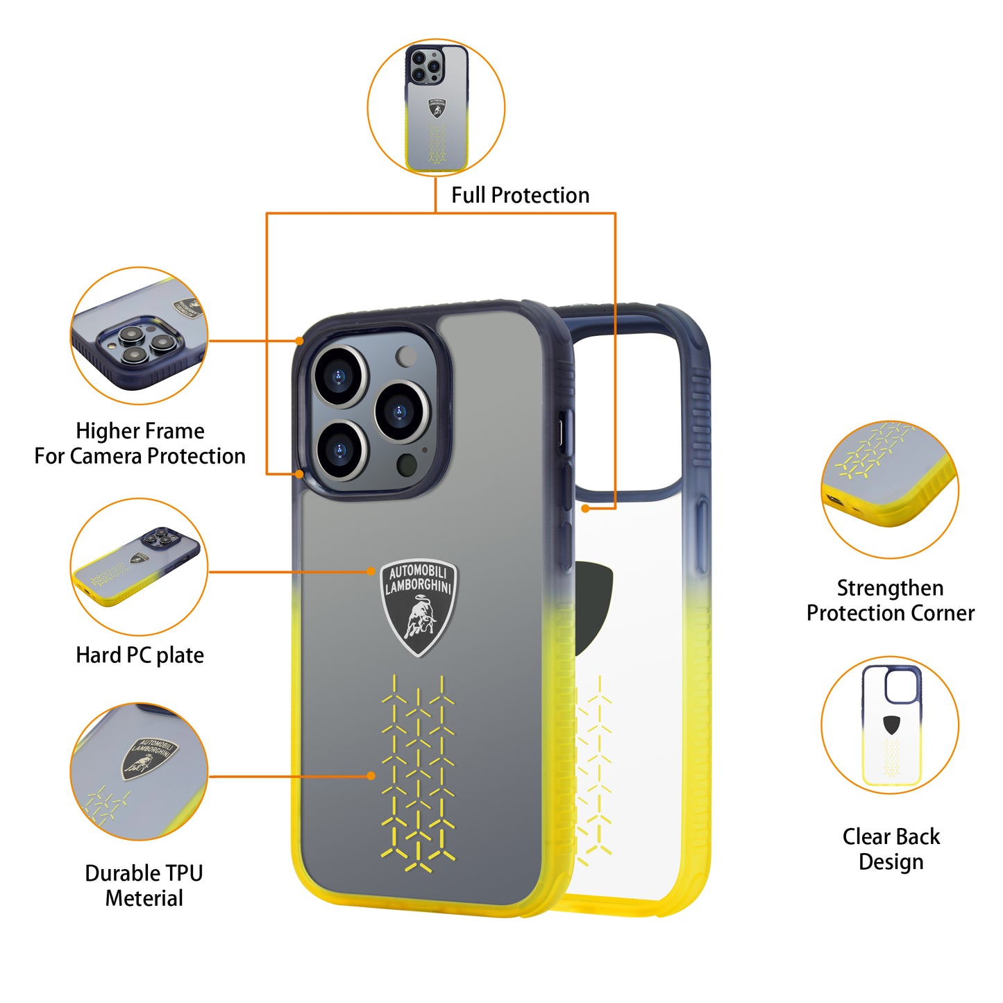 Lamborghini Gradient Clear Phone Case – Urus D11