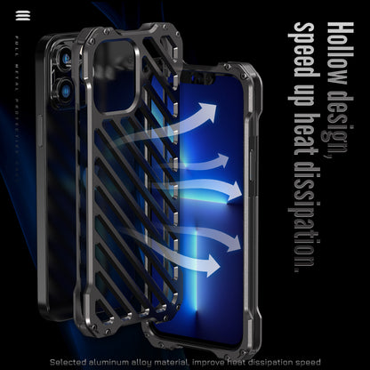 R-Just Breathable Armor Shockproof Aluminum Shell Metal Case with Lens Protector