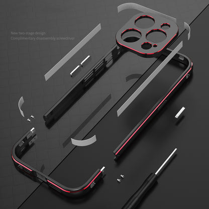 iy Aurora Sword Lens Protector Bicolor Aluminum Bumper Case for Apple iPhone 14 series