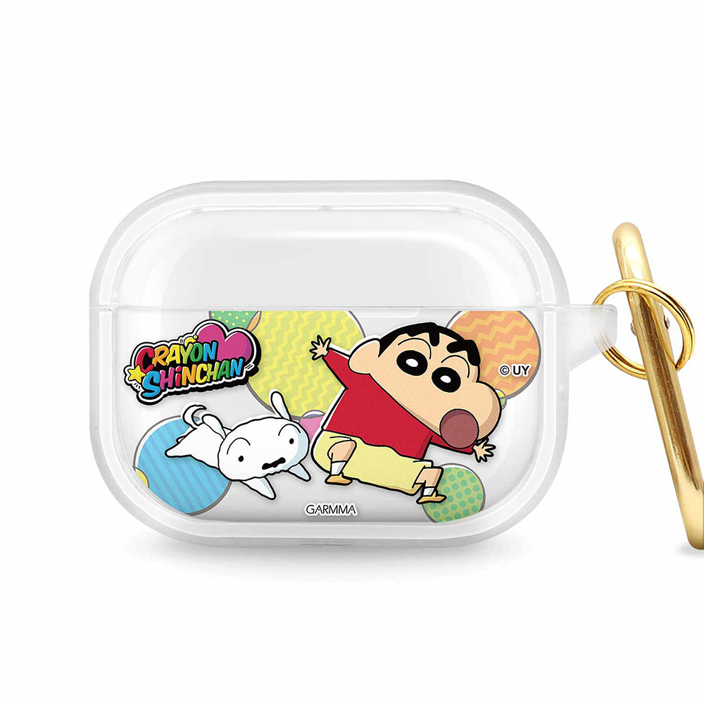 GARMMA Crayon Shin-chan Apple AirPods Pro 2/1 Charging Case Cover with Carabiner Clip