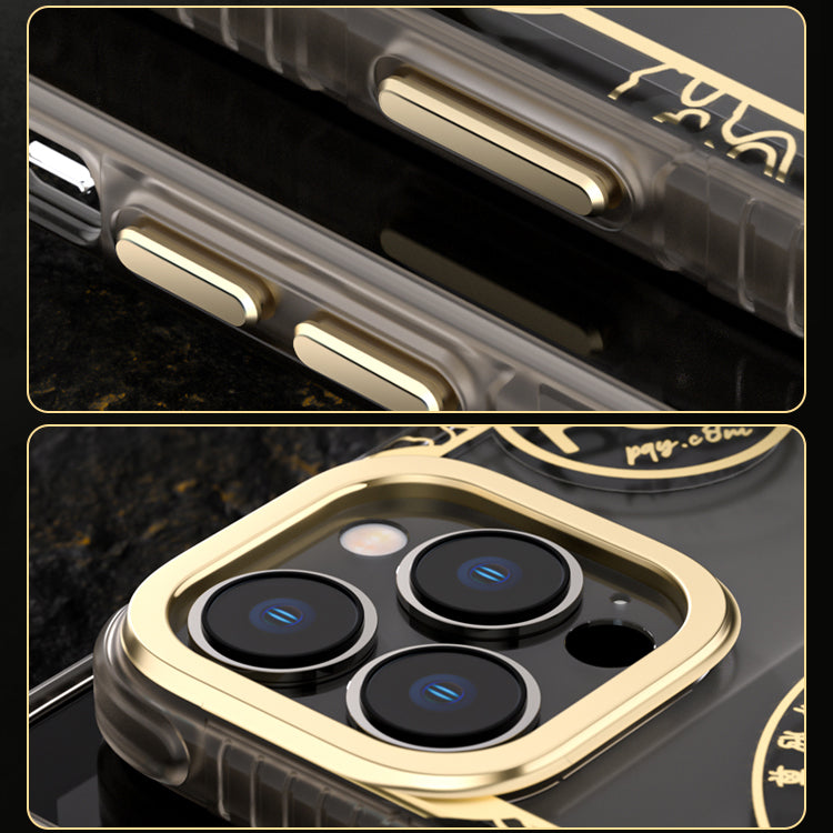PQY Black Gold Magnetic MagSafe Shockproof Case Cover