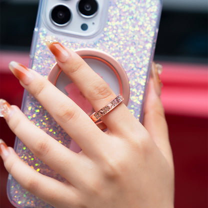 KINGXBAR Katie Zinc Alloy Crystal Magnetic Phone Stand Ring Holder