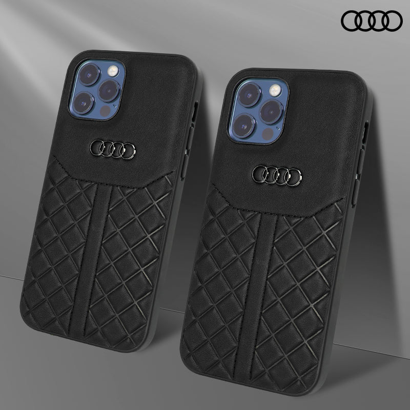 Audi Handyhülle Case iPhone 14 Pro Carbon Optik schwarz silber 6,1