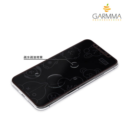 GARMMA BT21 Screen Off Print Tempered Glass Protector Film for Apple iPhone