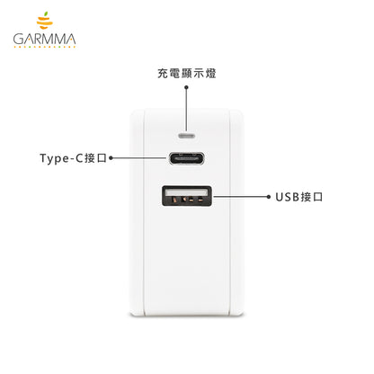 GARMMA BT21 UNIVERSTAR Type-C+USB 3.4A Quick Charge Foldable Travel Charger