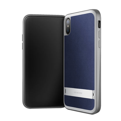 X-Doria Stander Aluminum Frame Hidden Stand Leather Protective Case for Apple iPhone XS/X