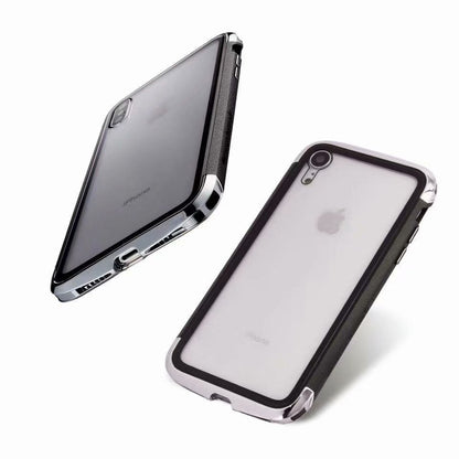 GINMIC AERO Dual Protection Hybrid Metal Bumper 9H Glass Back Case Cover