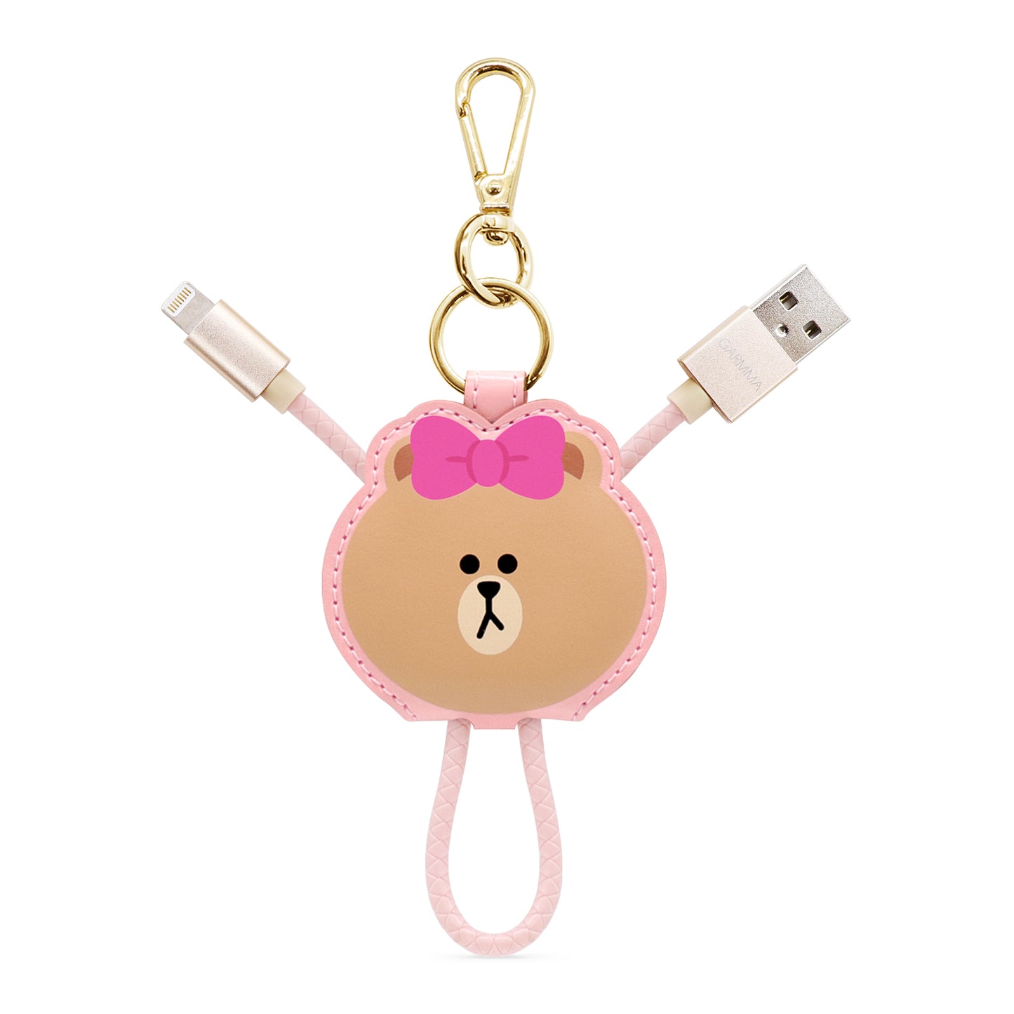 GARMMA Line Friends Apple MFI Certified Key Chain Leather USB Lightning Cable