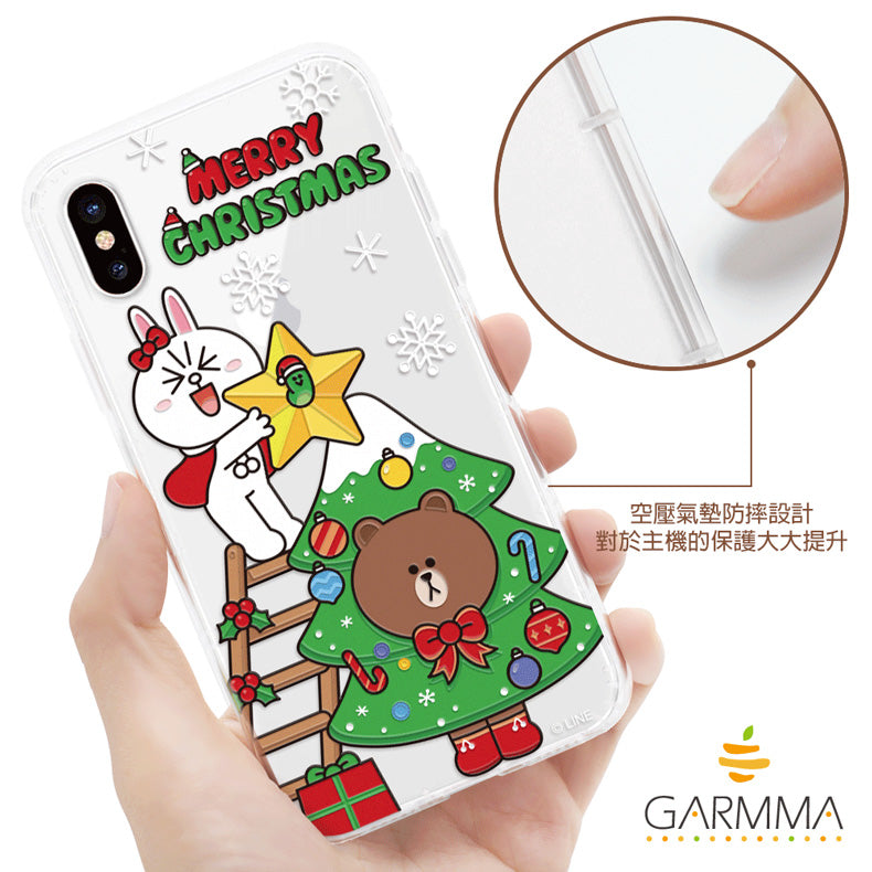 GARMMA Line Friends Merry Christmas Air Cushion Transparent TPU Soft Back Case Cover