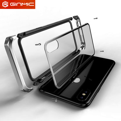 GINMIC Solace Glass Aerospace Aluminum Frame Toughened Glass Case Cover