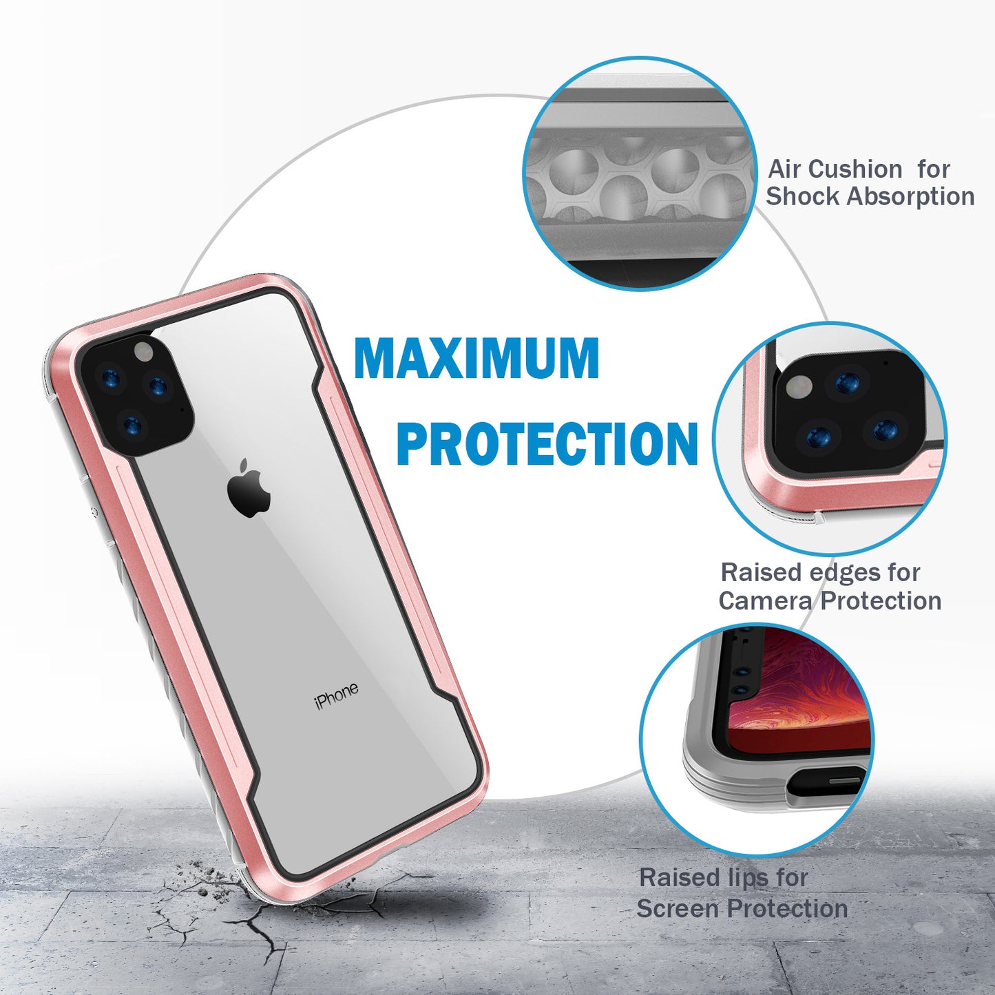 Kylin Armor Defense Shield Military Grade Drop Tested Shockproof TPU + Aluminum + PC Case Cover