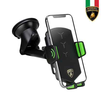 Automobili Lamborghini iSmart Intelligent Wireless Charger Air Vent+Windshield Car Mount Phone Holder