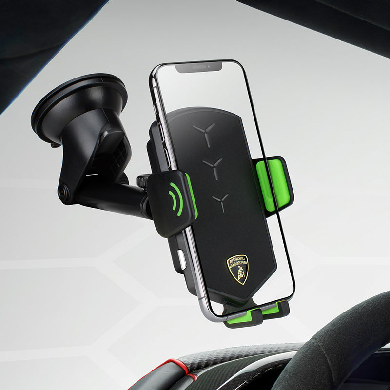 Automobili Lamborghini iSmart Intelligent Wireless Charger Air Vent+Windshield Car Mount Phone Holder