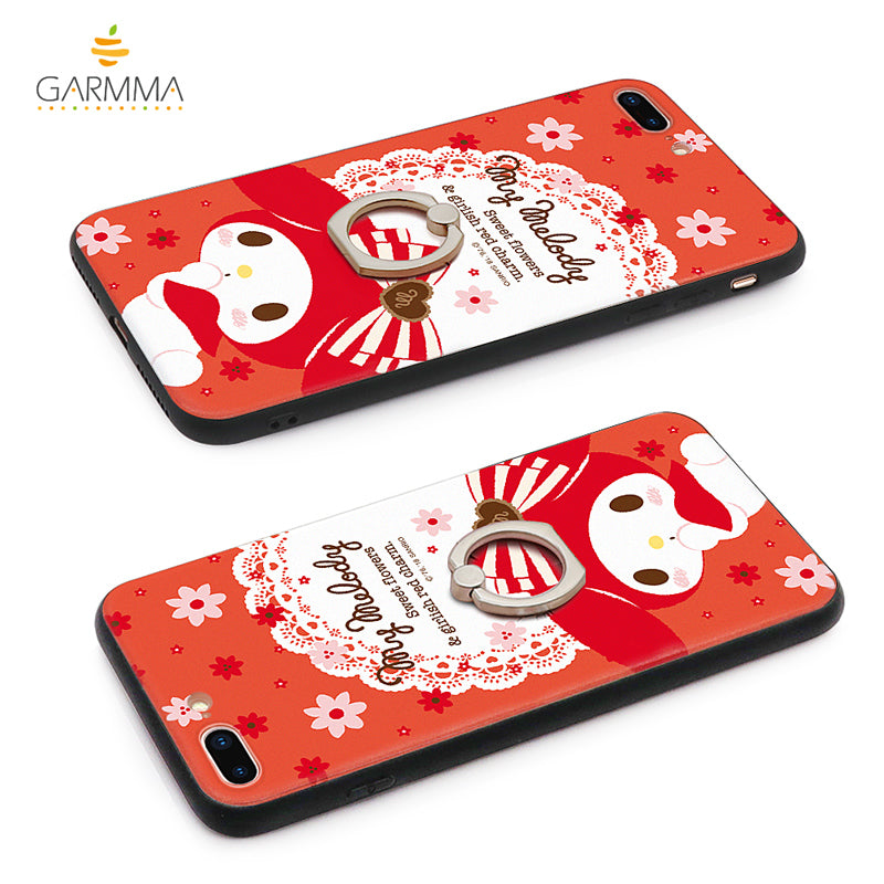 GARMMA Hello Kitty & Little Twin Stars & My Melody Ring Holder Back Cover Case for Apple iPhone