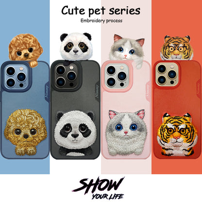 Nimmy Cute Pets Embroidery Case Cover