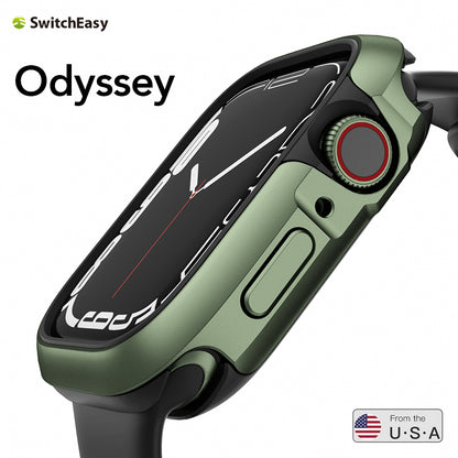 SwitchEasy Odyssey Modern Aluminum Metal + Bayer TPU Bumper Frame Case for Apple Watch