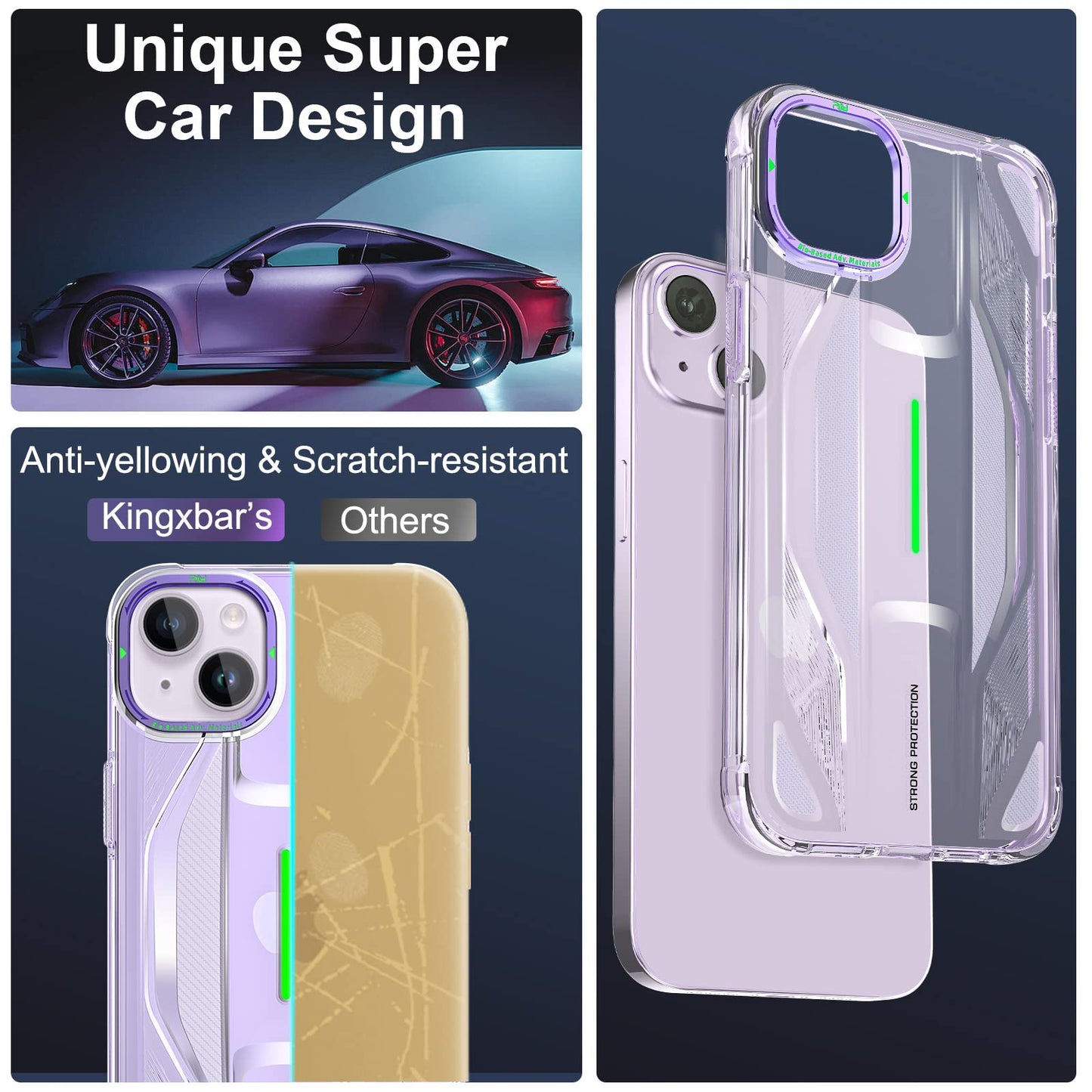 PQY Supercar Military Grade Shockproof Luminous Case Cover