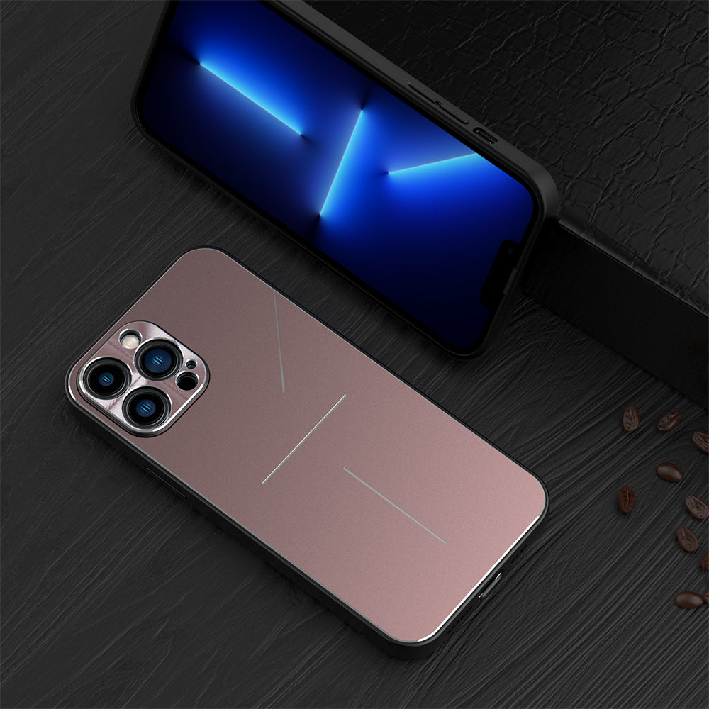 R-Just Neon Light Shockproof TPU+Metal Case Cover with Lens Protector