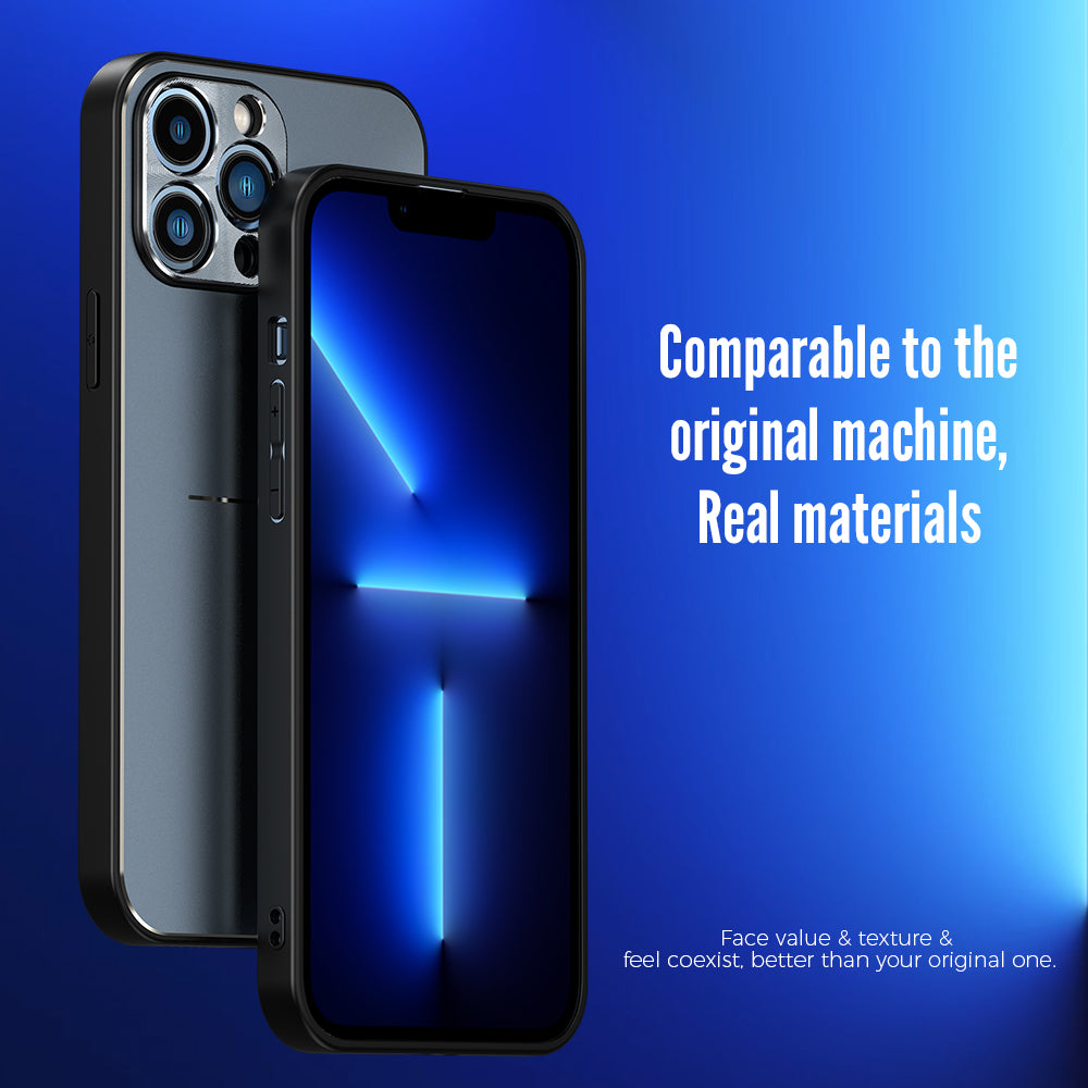 R-Just Neon Light Shockproof TPU+Metal Case Cover with Lens Protector