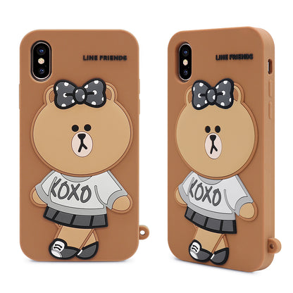 GARMMA Line Friends Silicone Back Cover Case for Apple iPhone