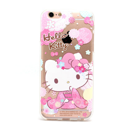 Hello Kitty Kimono Transparent Soft Back Cover Case for Apple iPhone XS/8 Plus/7 Plus/7