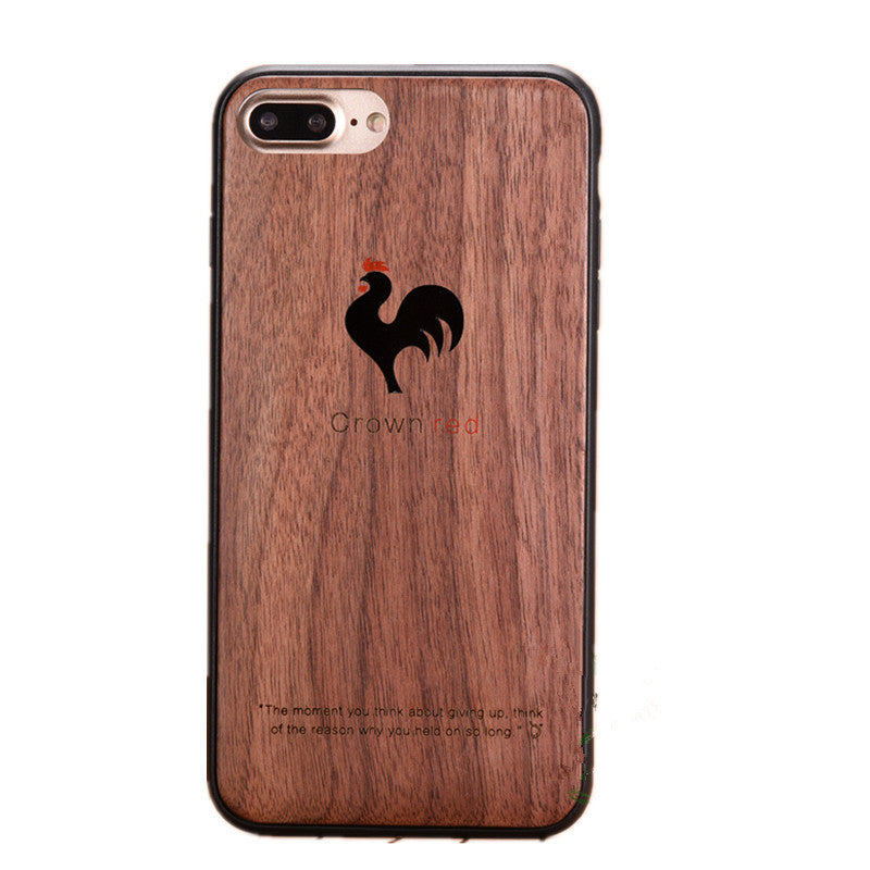 Kssdun Crown Red Luxury Walnut Wood + TPU Back Cover Case for Apple iPhone 8 Plus/7 Plus/7