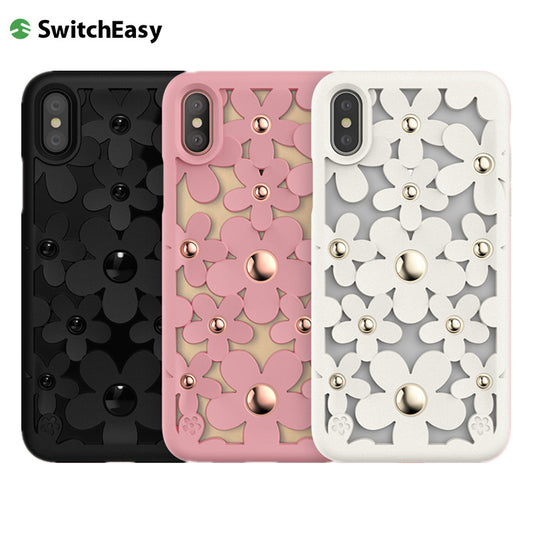 SwitchEasy Fleur 3D Flowers Protective TPU Case w/ Native Touch Buttons for Apple iPhone