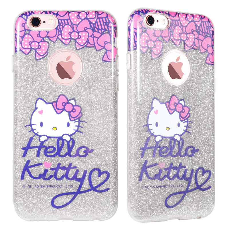 X-Doria Hello Kitty Twinkle Glitter Slim TPU Frame Sparkle PC Cover Case for Apple iPhone