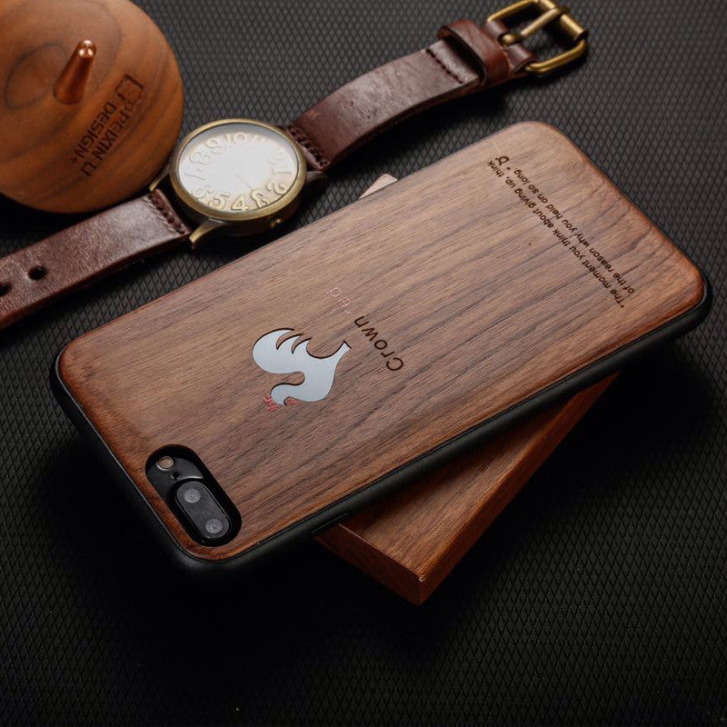 Kssdun Crown Red Luxury Walnut Wood + TPU Back Cover Case for Apple iP –  Armor King Case