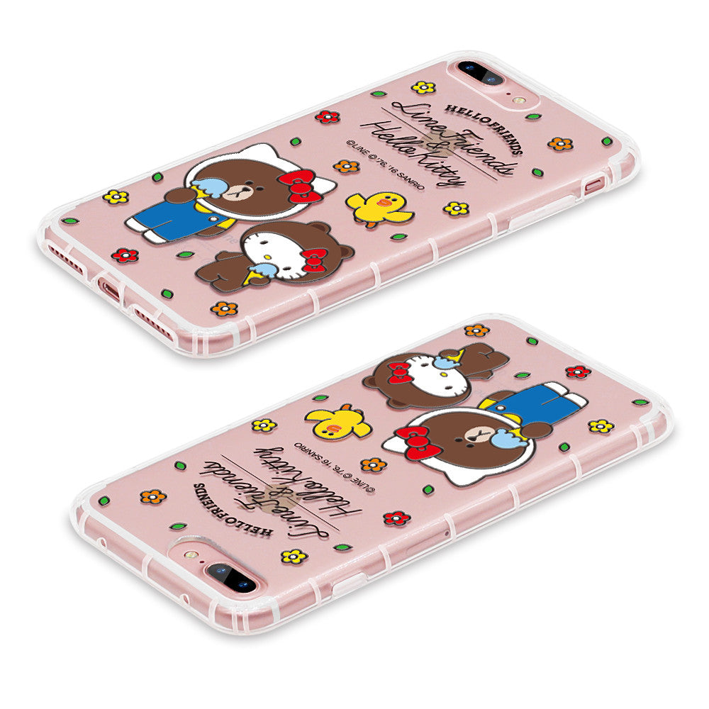 GARMMA Hello Kitty & Line Friends Air Cushion Soft Back Cover Case for Apple iPhone