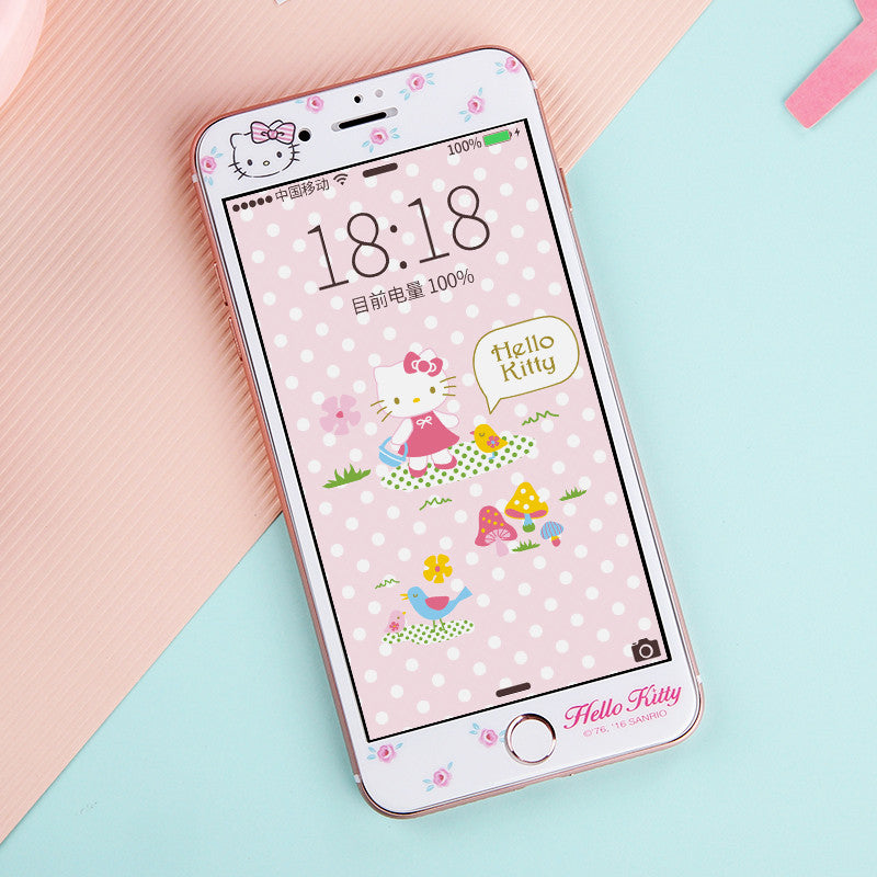 Hello Kitty Royal 3D Full Size Glitter 9H Tempered Glass Screen