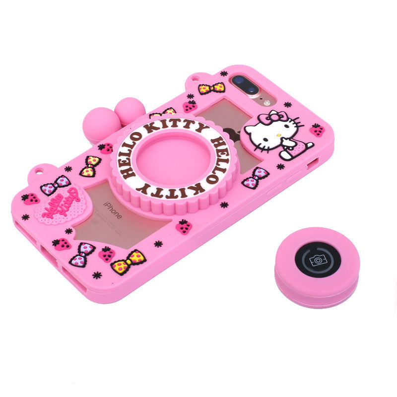 Hello Kitty Camera Bluetooth Self Timer 3D Silicone Shockproof Case Cover with Carrying Strap