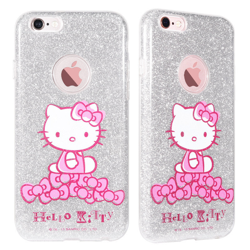 X-Doria Hello Kitty Twinkle Glitter Slim TPU Frame Sparkle PC Cover Case for Apple iPhone