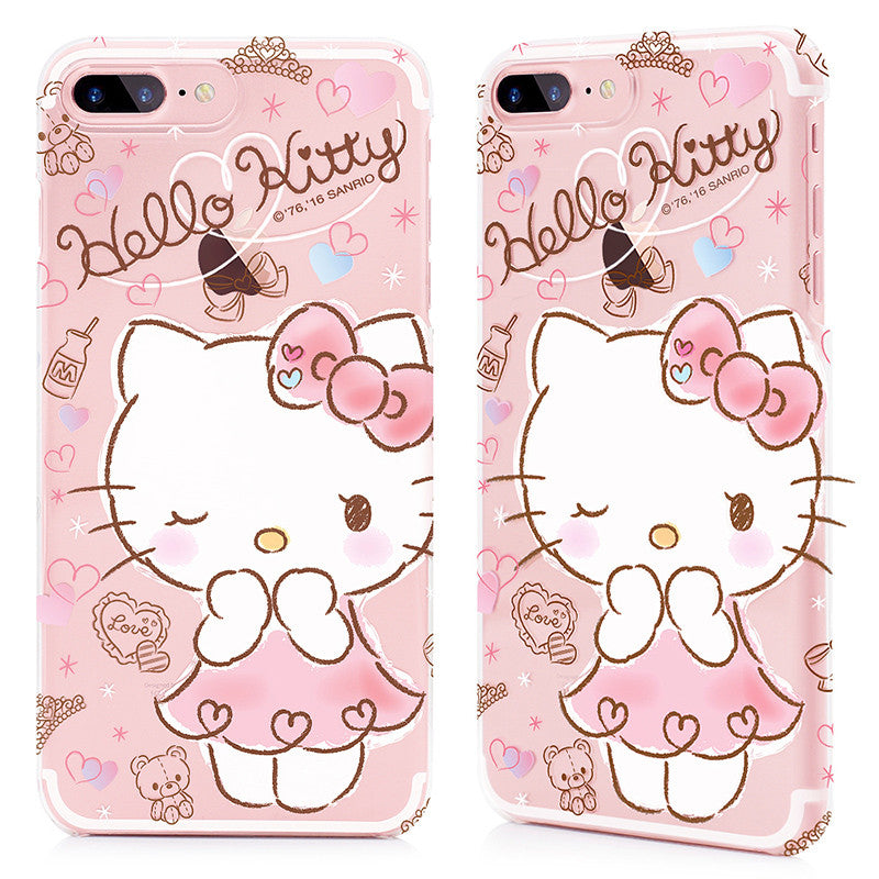 GARMMA Hello Kitty Slim Transparent PC Hard Back Cover Case for Apple iPhone 8 Plus/8/7 Plus/7